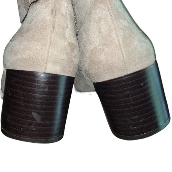 Sam Edelman Joey Heeled Suede Leather Ankle Boots Putty Womens Size 7M - Picture 7 of 11